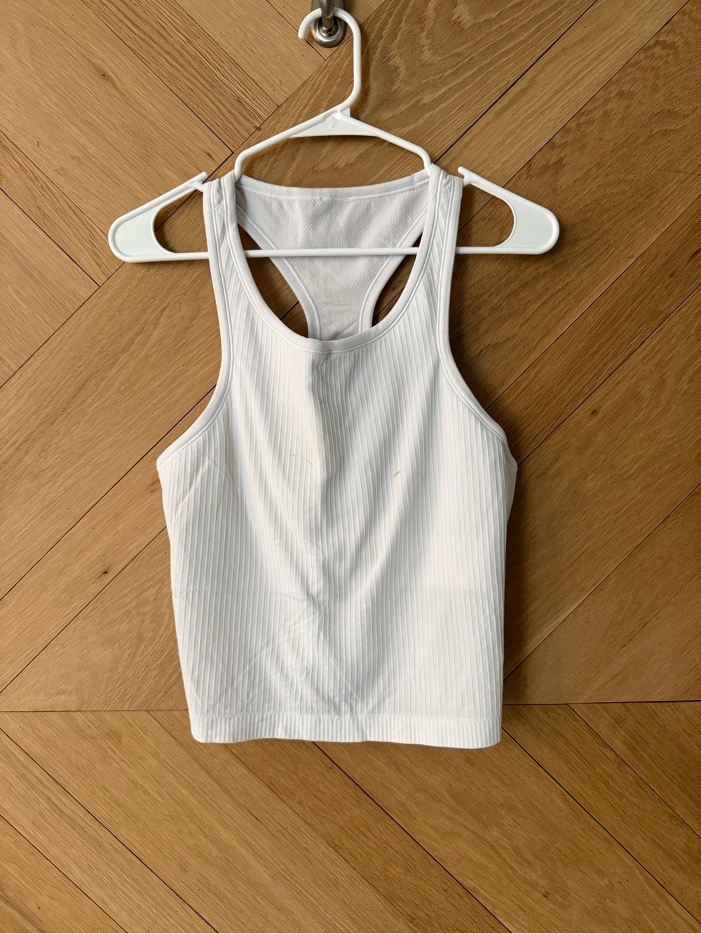 lululemon athletica White Ribbed Racerback Tank